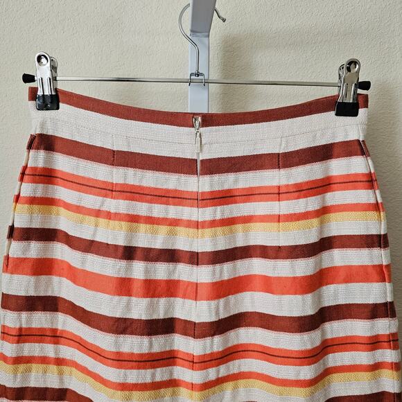 CAROLINA HERERRA Multicolor Striped Mini Skirt with Pockets & Zip Closure Sz 4 - Picture 10 of 16